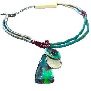 NEW Coldwater Creek Multi Color Beaded Necklace